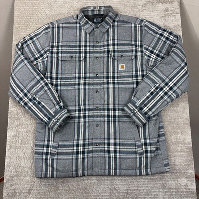 Carhartt Mens XL Tall Relaxed Fit Sherpa Lined Flannel Shirt