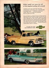 Chevrolet 1959 Print Ad Stepside Fleetside Pickup Trucks Multi-color Chevrolet 1959 Print Ad Stepside Fleetside Pickup Trucks Multi-color