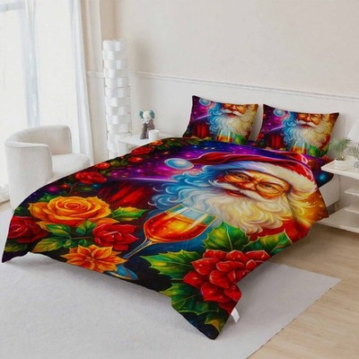 3D Christmas Theme Santa Claus Quilt Cover Set Bedding Sets Pillowcases 60