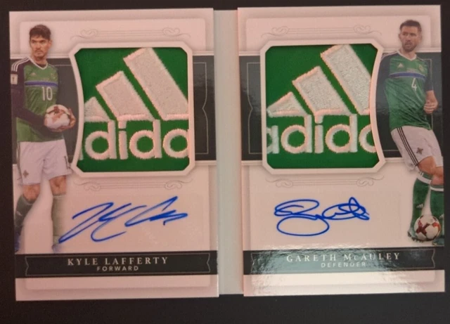 Kyle Lafferty & Gareth McAuley 1/1! 2018 National Treasures Dual Jersey Auto...