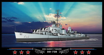 Navy Emporium USS Harry F Bauer DD-738 Art Print