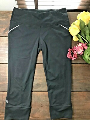 ATHLETA~Women's Pants~Capri~for Yoga~Jogging~Activewear~BLACK~ Size M~RN#54023