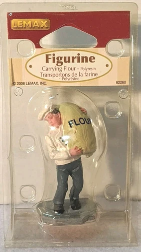 Lemax 2006 Christmas Village Workman CARRYING FLOUR Figurines #62260 Retired