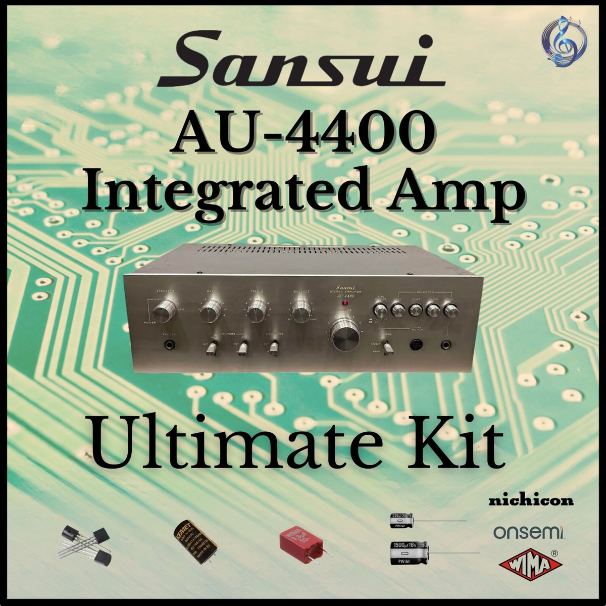 Sansui AU-4400 Integrated Amp Ultimate Upgrade Kit Genuine Parts