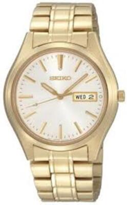 Seiko Mens Sapphire Glass Quartz Watch with Stainless-Steel