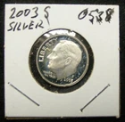 2003 S Silver Proof Roosevelt Dime # 0538