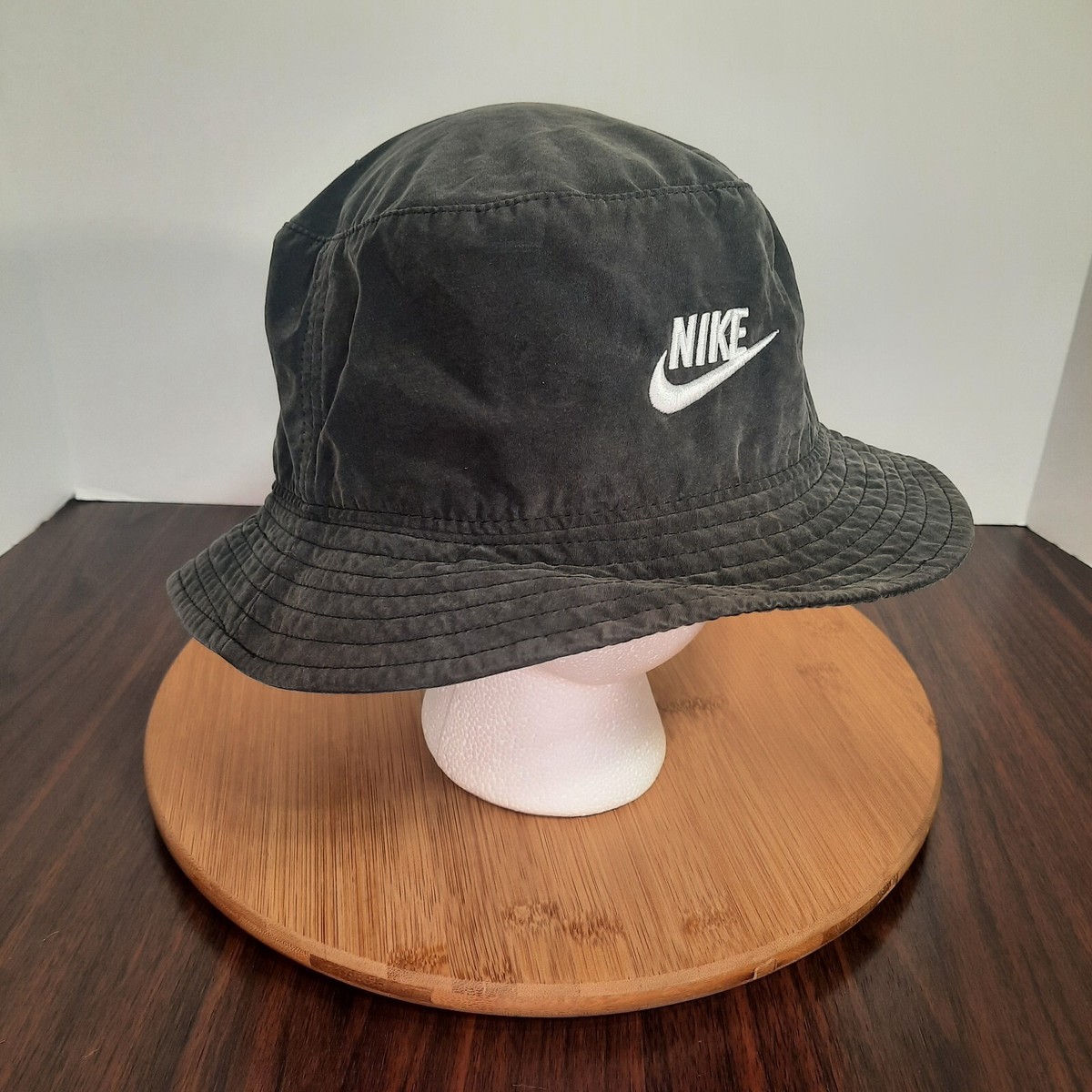 【Paragraph】22SS★ Vintage Bucket Hat (No.2) Nike Bucket Hat Mens Size M/L Black Faded Skater Y2K Center