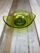 Vintage Viking Epic Line Green Candlestick Bowl, Mid-century Modern