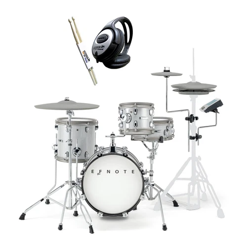 Efnote Mini E-Drum Schlagzeug-Set mit keepdrum Kopfhörer und Drumsticks