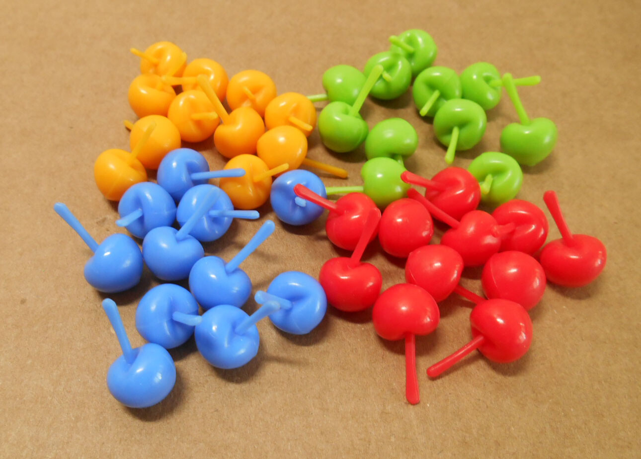 Hi Ho Cherryo 4 Buckets 44 Cherries Spinner Puzzle Game Pieces