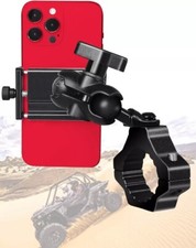 UTV Phone Holder SXS Phone Holder Mount on 1.75"-2" Roll Cage Bar Fits 4.7"-7