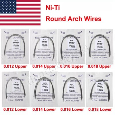Dental Orthodontic Super Elastic Niti Arch Wire Round Ovoid / Brackets Braces US