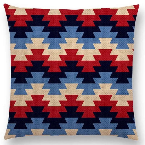Colorful Aztec Geometric Pattern Tribal Prints Abstract Rainbow Cushion Covere - Picture 7 of 49