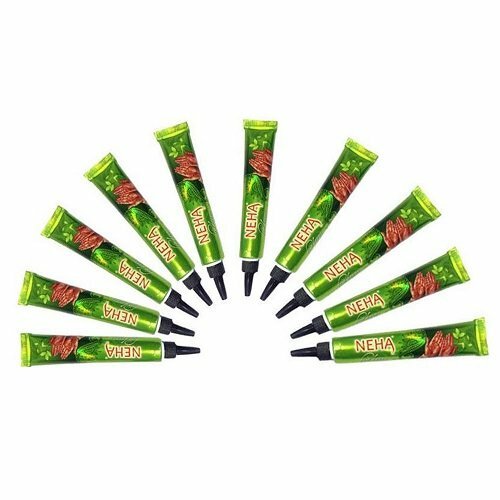 Neha Herbal Instant Dunkelrot Henna Mehendi Paste Tuben Packung mit 10 Stück - Bild 2 von 4