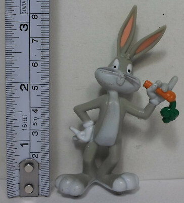 WARNER Bros VTG LOONEY TUNES 3'' BUGS BUNNY EATING CARROT PVC