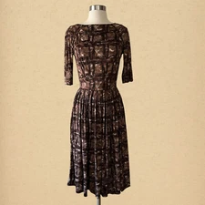 Vintage 50s Nelly Don Patterned Dress
