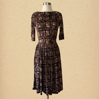 Vintage 50s Nelly Don Patterned Dress