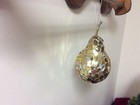 Vintage Pear Shaped Crackle Gold And Silver Glass Christmas Ornament 4”x3” — photo 9