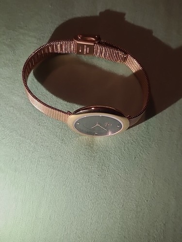 Obaku Denmark Flache Damenuhr Rose Gold mit band Watch V162LXVNMV Needs battery - Picture 22 of 22