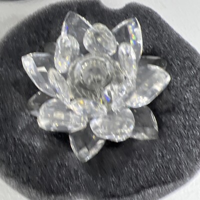 SWAROVSKI Silver Crystal Water Lily Candleholder w/ Box  display picture 1