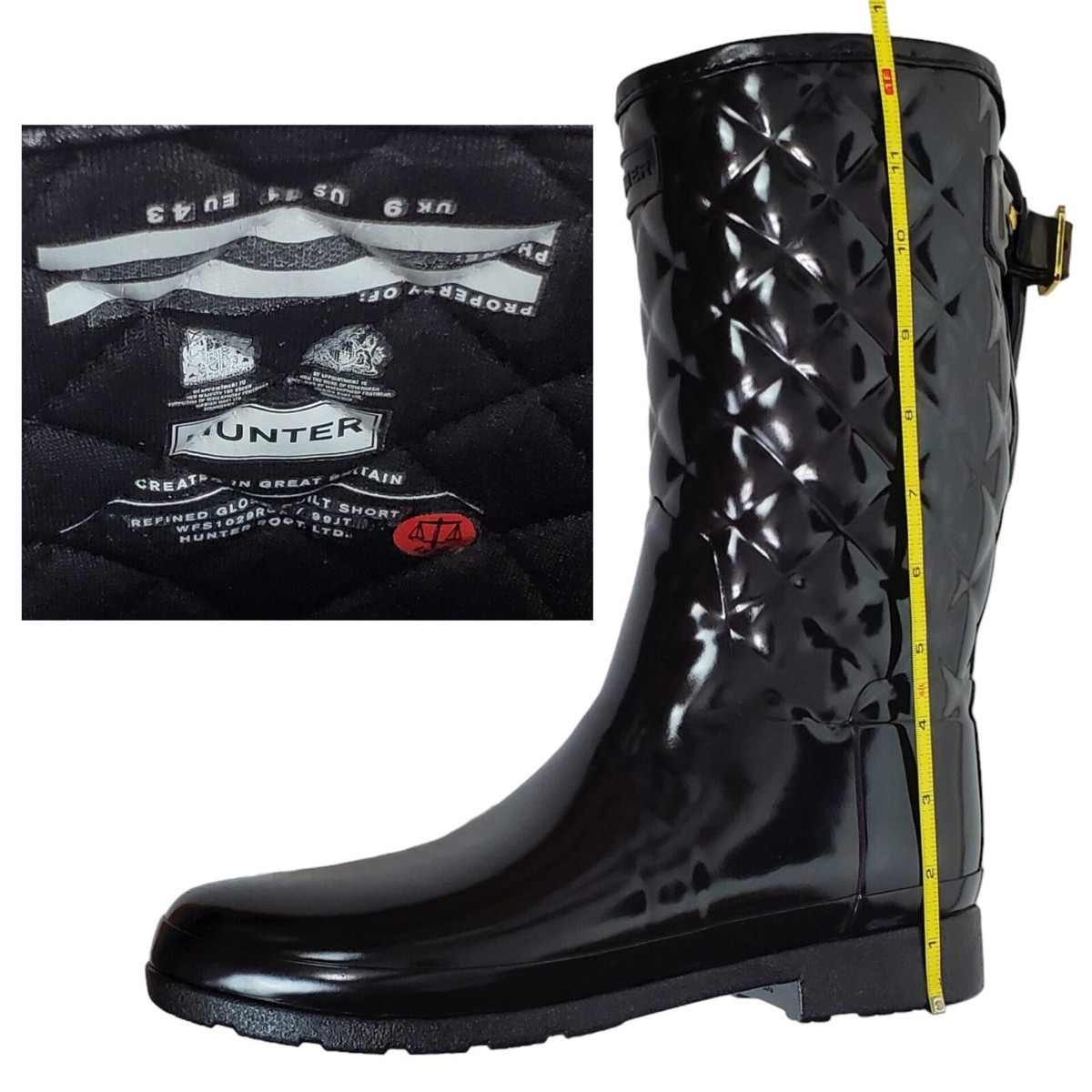 靴 HUNTER REFINED GLOSS QUILT Amazon.com | Hunter Refined Gloss Quilt Tall Rain Boots