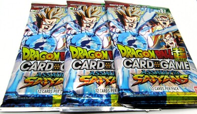 LOT OF 3 DRAGONBALL CARD GAME ASSAULT OF THE SAIYANS BOOSTER PACKS NEW  TY2990B