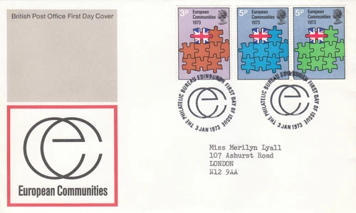 EC European Economic Community GB PO FDC Bureau 1973 (133721)