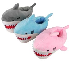 Winter Shark Cartoon Couple Slippers Thick Warm Non slip Slippers