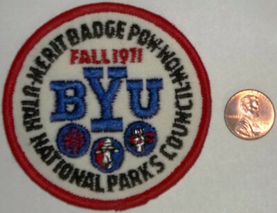 BSA UTAH NATIONAL PARKS OA 508 520 535 FALL 1971 BYU MERIT BADGE POW WOW PATCH