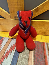 Navajo Textile Mills. Vintage Blanket Bear. Red & Blue, USA made