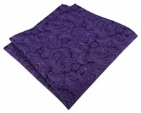 Tigertie Designer Seideneinstecktuch In Lila Schwarz Paisley Gemustert