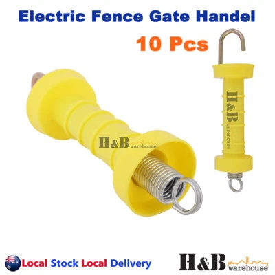 10 Pcs Electric Fence Gate Handle Insulated Spring Handles Yellow