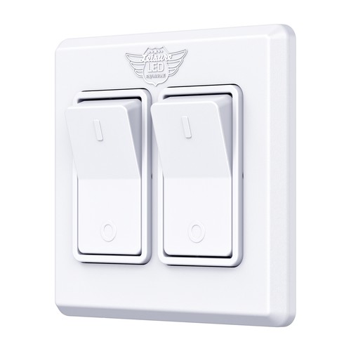 Single 2 Gang On-OFF 12V White Light Switch - RV Camper Trailer Marine ...