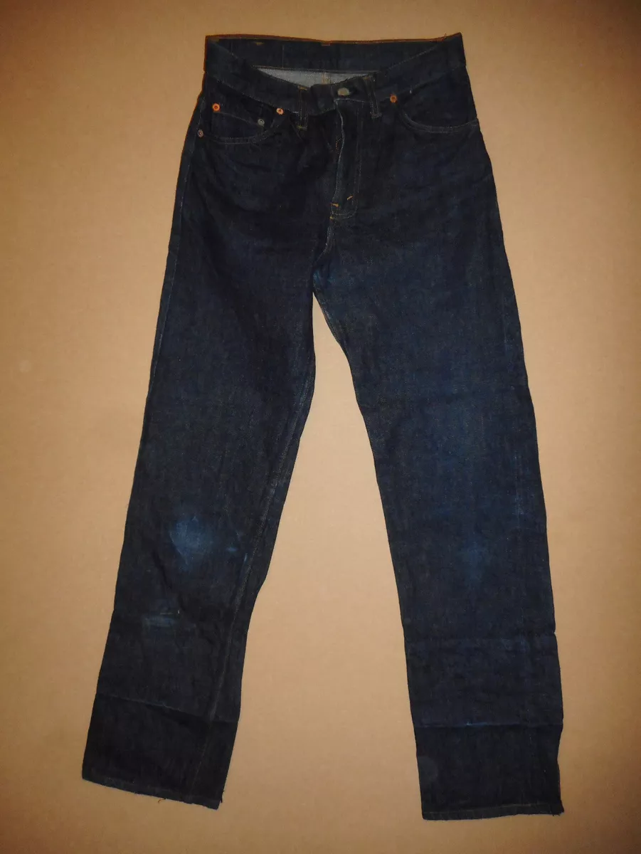 Mens 502 XX 0117 BIG E Vintage 1966-1968 Original Levi Jeans Raw