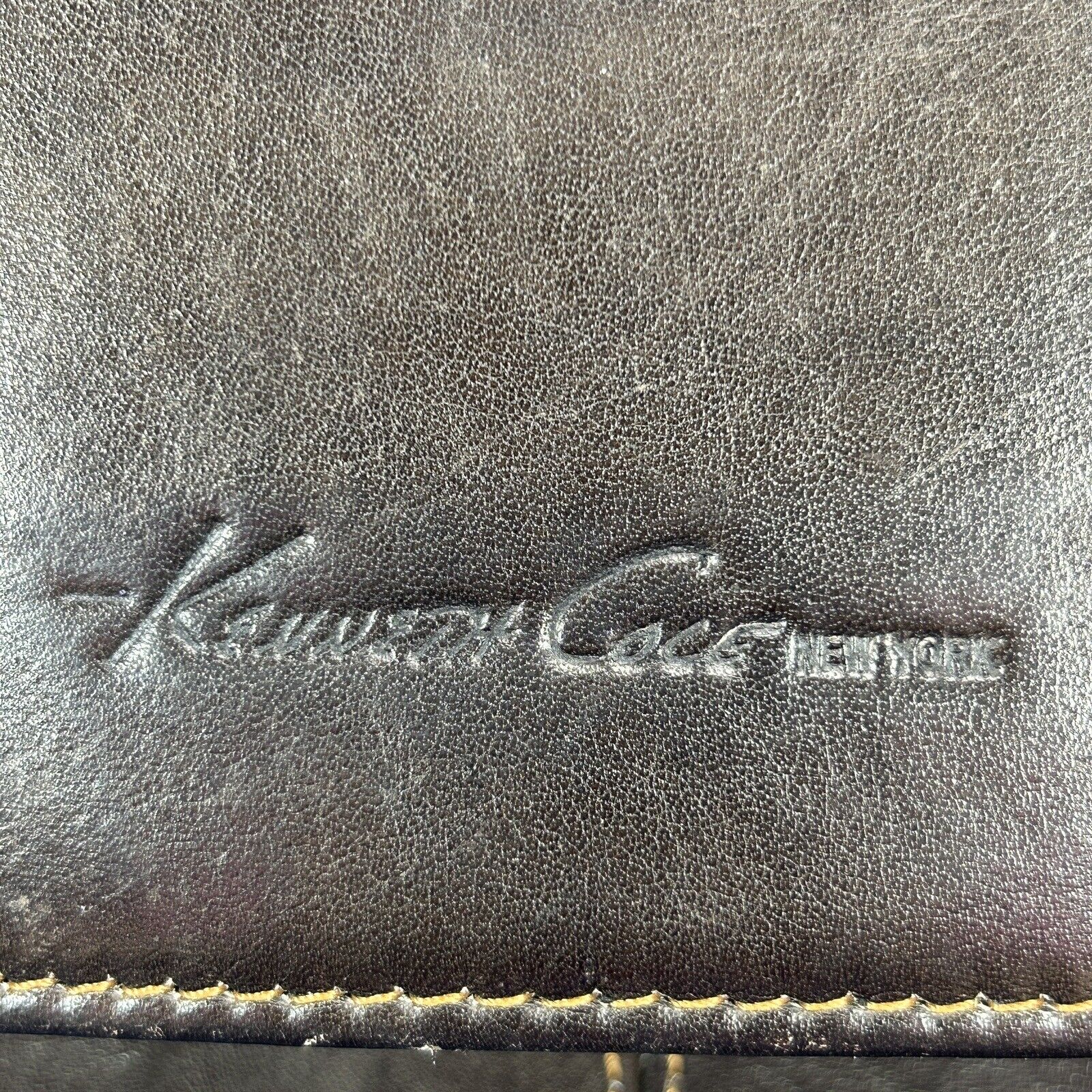 Vtg KENNETH COLE NEW YORK Brown Leather Briefcase… - image 4