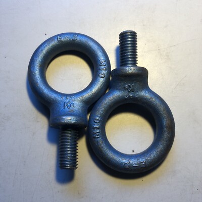 (2) USA Made Forged M10-1.5mm Eye Bolts Lifting Rings | eBay