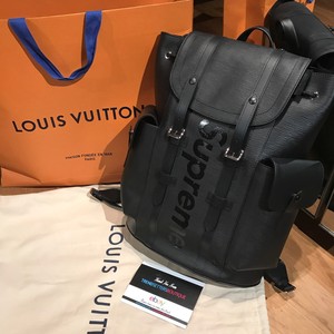 LOUIS VUITTON x SUPREME 100% AUTHENTIC LV BACKPACK CHRISTOPHER PM BAG EPI BLACK | eBay