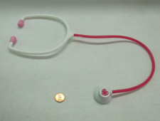 Pink  White Stethoscope From Doctor Nurse Bag Medical Kit Pretend Play