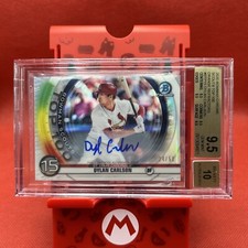 2020 bowman chrome dylan carlson scouts top 100 auto 24/50 Beckett 9.5 Rookie
