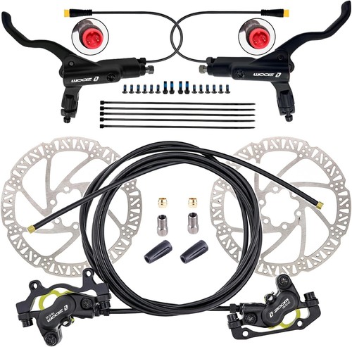 Set freni idraulici e-bike installazione senza sforzo - 4 pistoncini e pastiglie universali - Foto 3 di 7