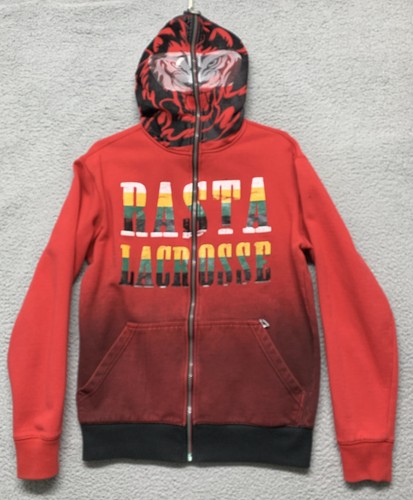 Flow Society Lacrosse Women’s Small Zip Full Face Hooded Jacket Pockets Red - Picture 4 of 20