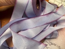 silk ribbon 1" on the bias hand dyed 1yd made in USA periwinkle grape