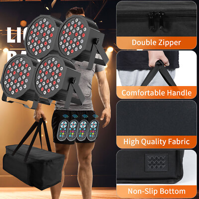 4x 108W LED Par Strahler 36LED Bühnenlicht RGB DMX Disco Partylicht +Tragetasche