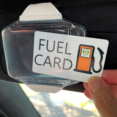 2 Pack - Heavy Duty Visor Fuel Card & Insurance Holder for Car & Truck Fleets
