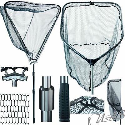 DELTA FISHING Power Aluminium Kescher Gummiert Faltbar & Hammerkopf Auswahl Kva