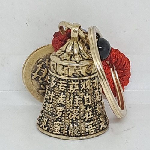 blessed hanging bell amulet with spell inviting fortune clean bad energy charm