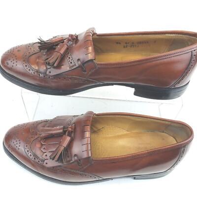 Johnstom & Murphy Optima Dress Loafers Brown Wingtips Tassel Mens Size 9.5 Johnstom & Murphy Optima Dress Loafers Brown Wingtips Tassel  main image 4