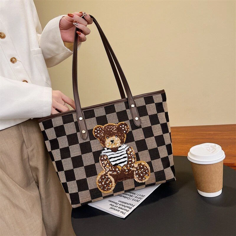 Cartoon Bear Shoulder Bag Large Handbag Tote Bag Luxury Purse 40*25*12 CM  0.3 KG | eBay