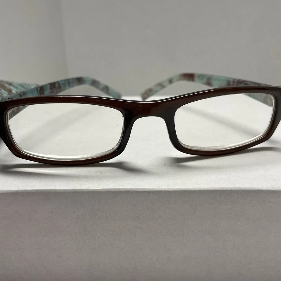 Gafas UCI +300 lectores - Estuche a juego azul y marrón usado arte para usar Foto 3 de 4