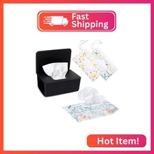 Wipes Dispenser with 2Pcs Portable Refillable Wipe Holder,Reusable Large Wipe Ho
